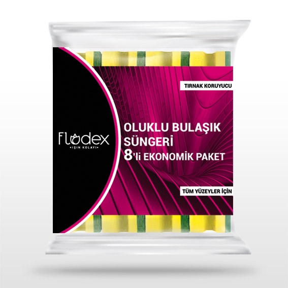 FLODEX EXT. GÜÇLÜ YEŞİL SÜNGER  OLUKLU 8'Lİ*24*30