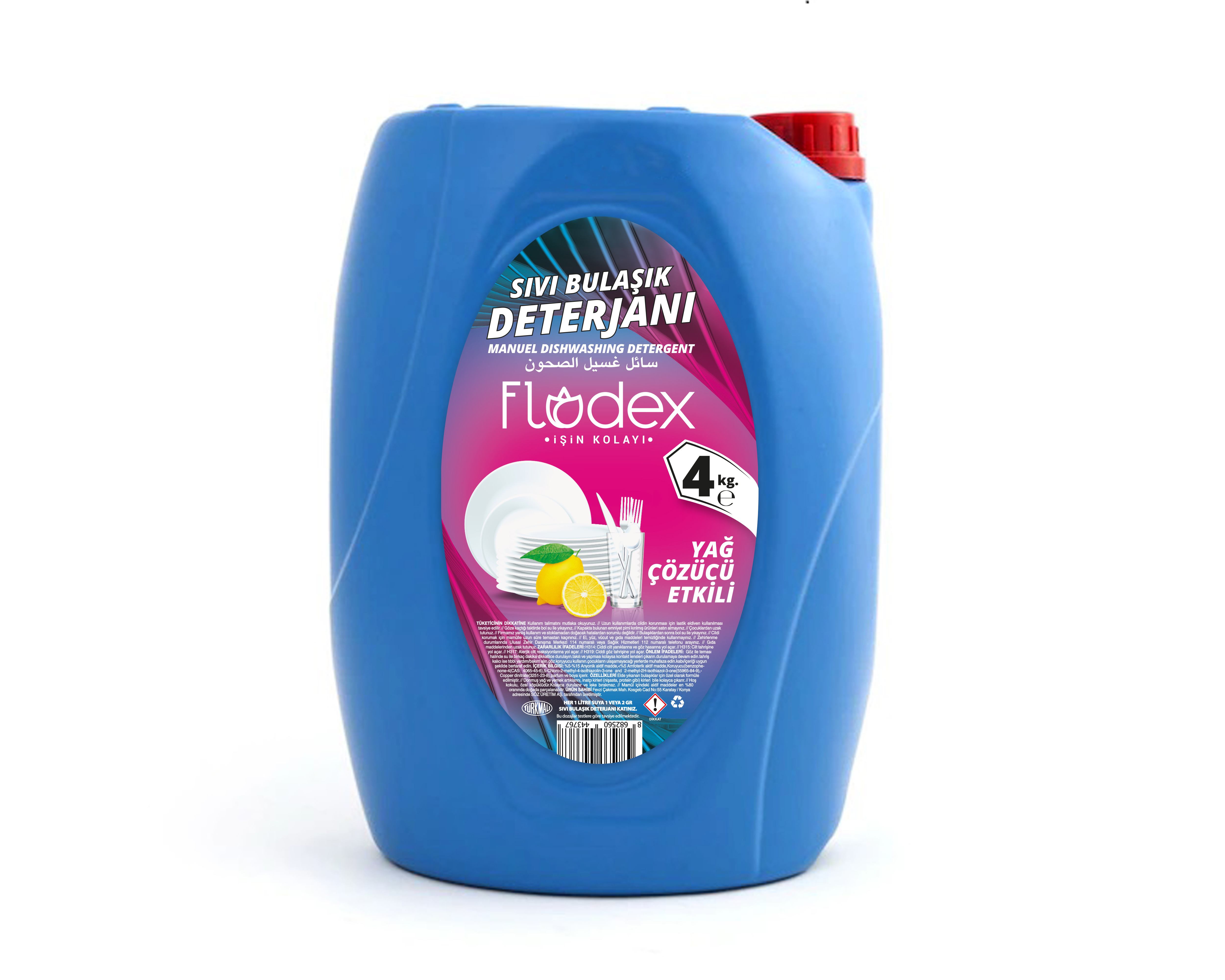 FLODEX SIVI BULAŞIK DETERJANI LİMON KOKULU 4 KG*4*40